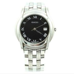 ⭐GUCCI Watch  5500M 38mm Men's/Women's Black/ Silver